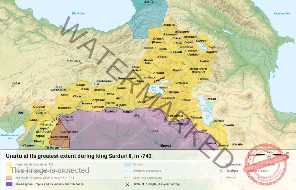 Kingdom of Urartu in 743 BCE